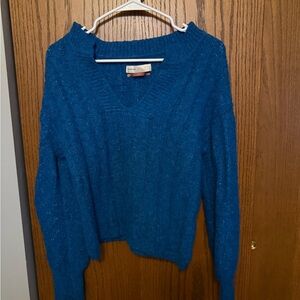 Anthropologie Teal V-Neck Sweater